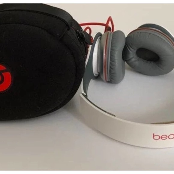 Beats by Dr. Dre Solo HD Headband Wired Headphones White Red Gray Blck Preowned - Picture 7 of 8